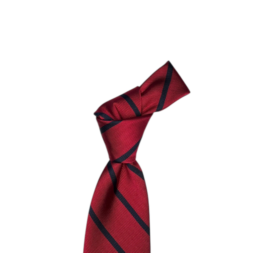 Tie - Red w/ Navy Stripe Warrior Tie