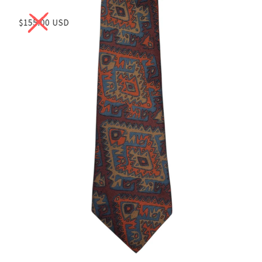 Tie - Rust, Tan and Orange Abstract