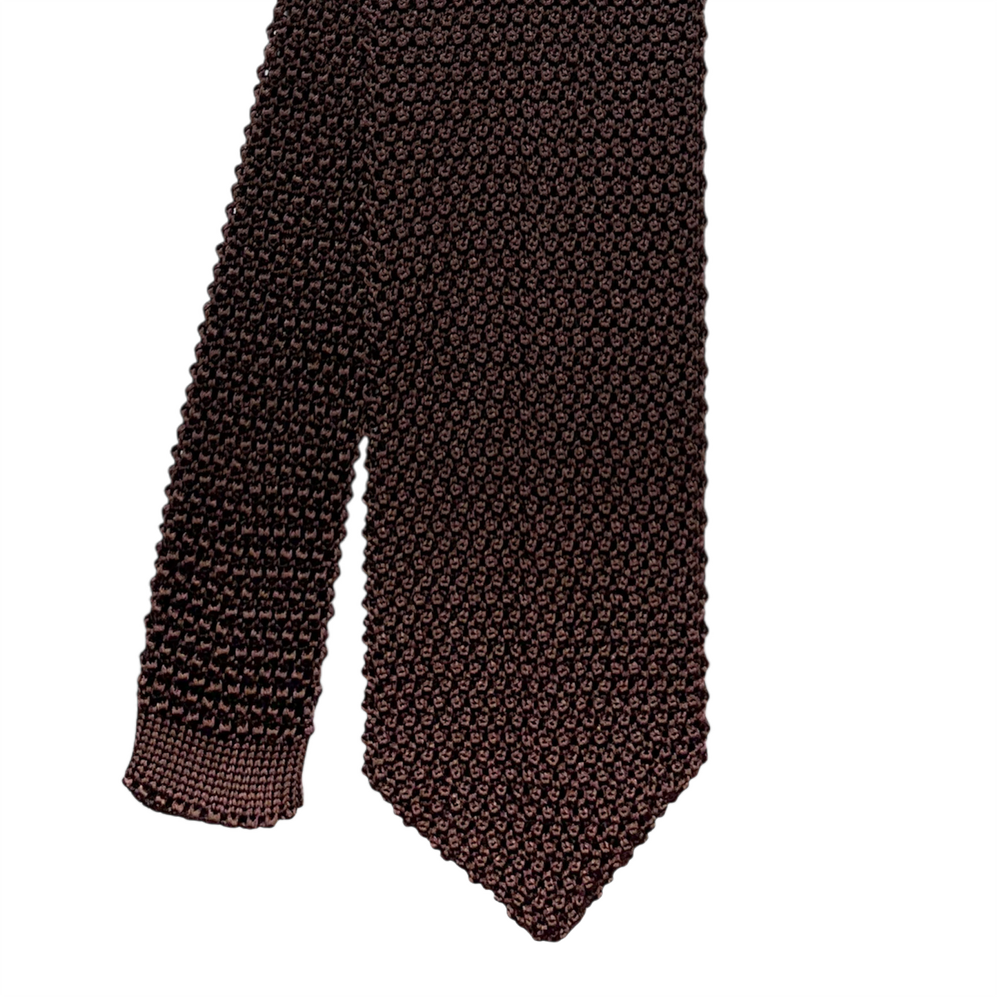 Silk Knit Tie - Chocolate w/ Diamond Tip