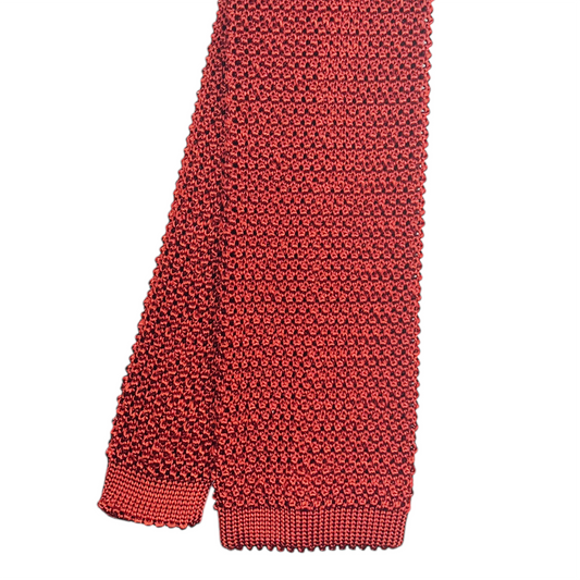 Silk Knit Tie - Cinnamon