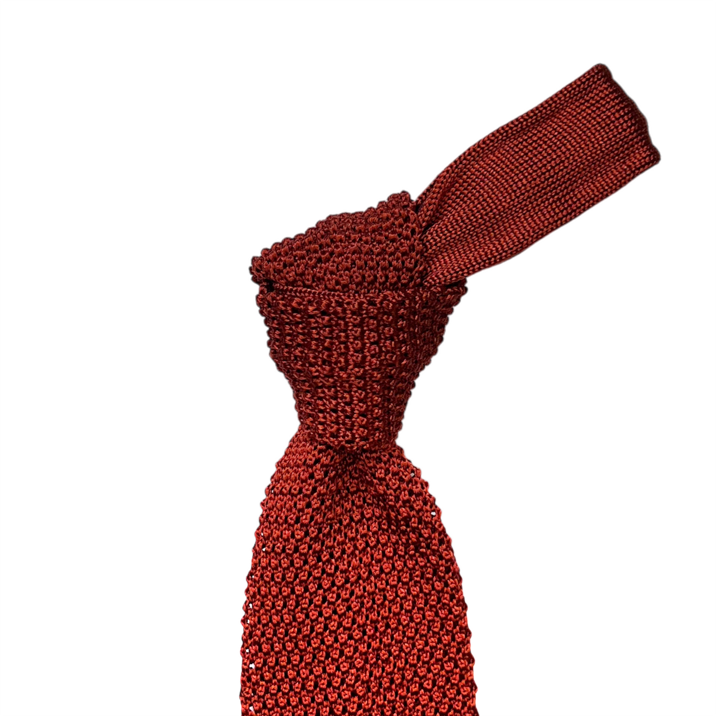 Silk Knit Tie - Cinnamon w/ Diamond Tip