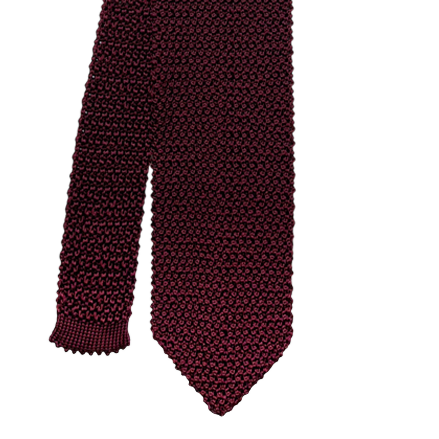 Silk Knit Tie - Oxblood w/ Diamond Tip