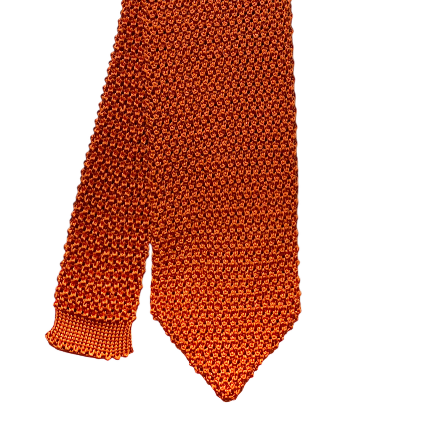 Silk Knit Tie - Pumpkin w/ Diamond Tip