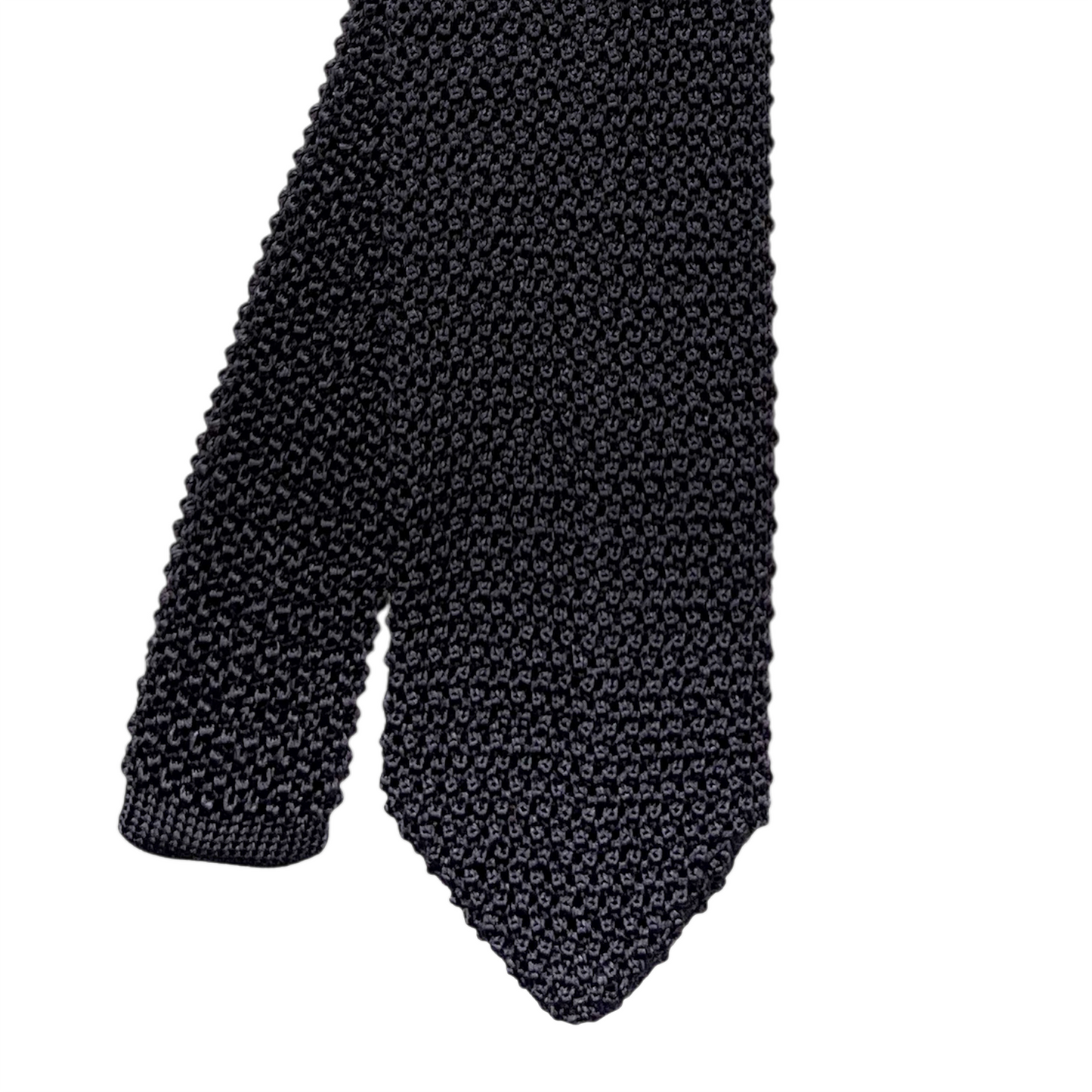 Silk Knit Tie - Smoke w/ Diamond Tip