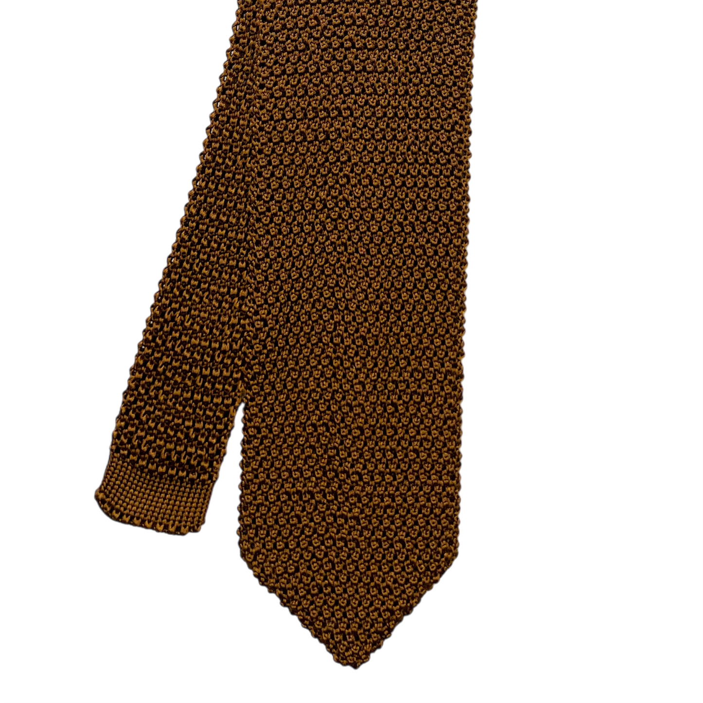 Silk Knit Tie - Tobacco w/ Diamond Tip
