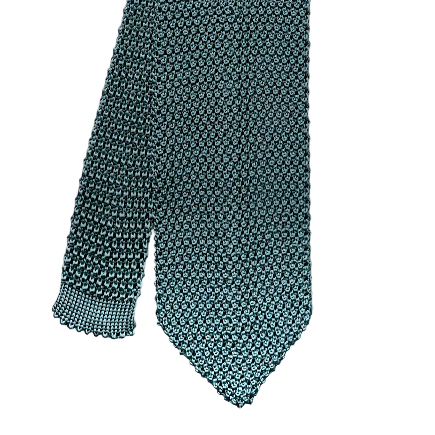 Silk Knit Tie - Verdigris w/ Diamond Tip