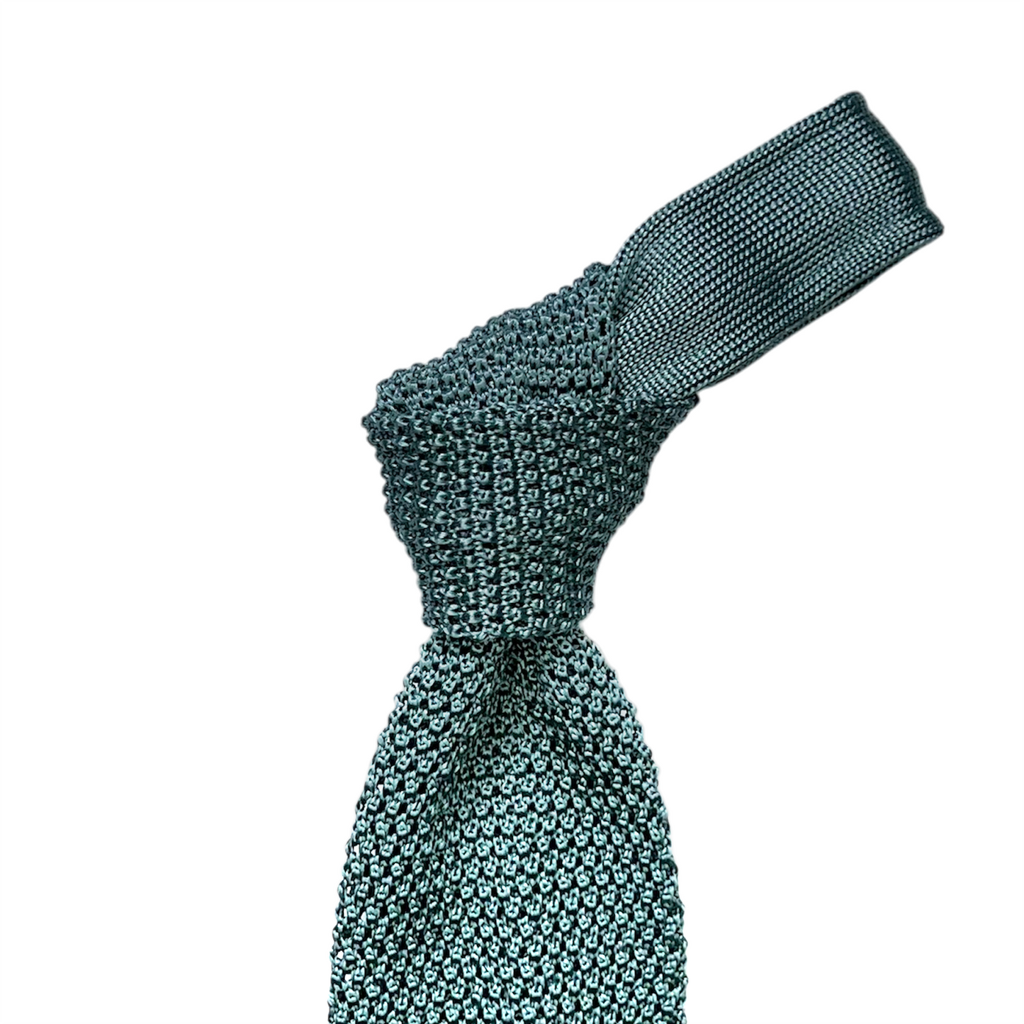Silk Knit Tie - Verdigris w/ Diamond Tip