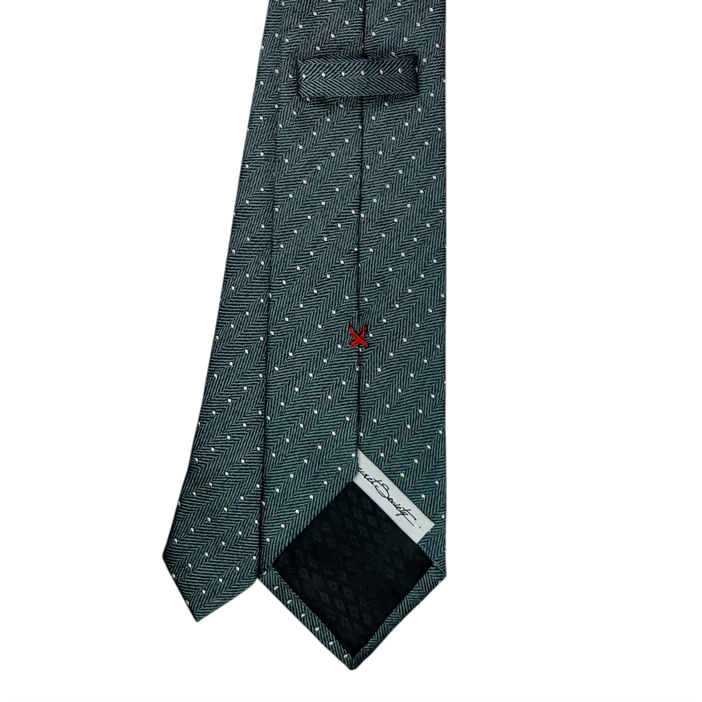Tie - Spruce Herringbone Dot Jacquard
