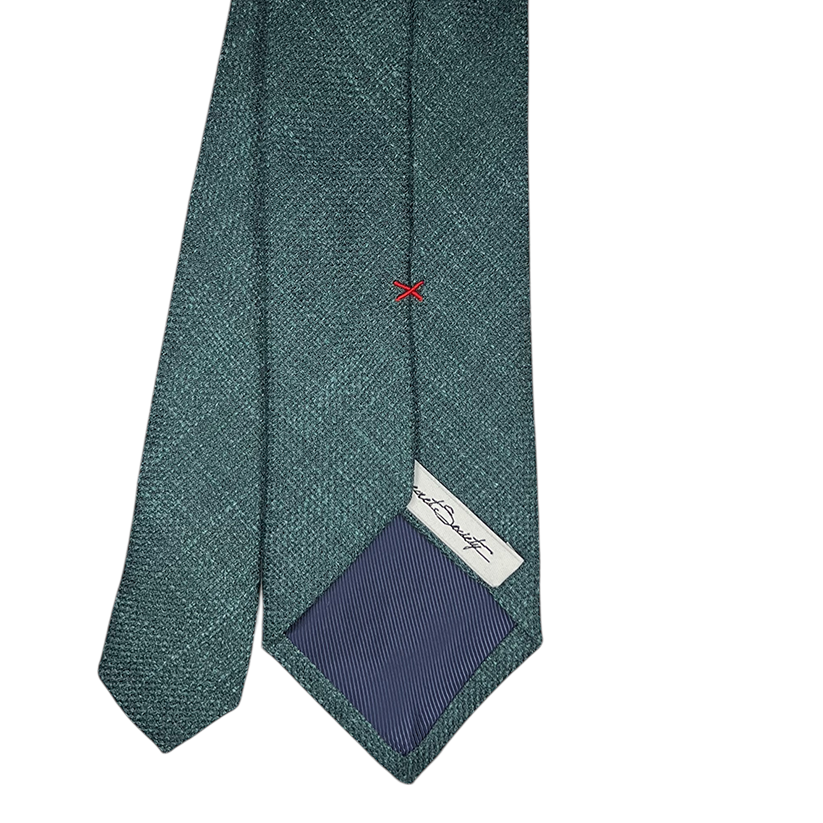 Tie -  Spruce Green Wool, Silk, Linen