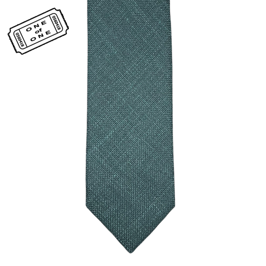 Tie -  Spruce Green Wool, Silk, Linen