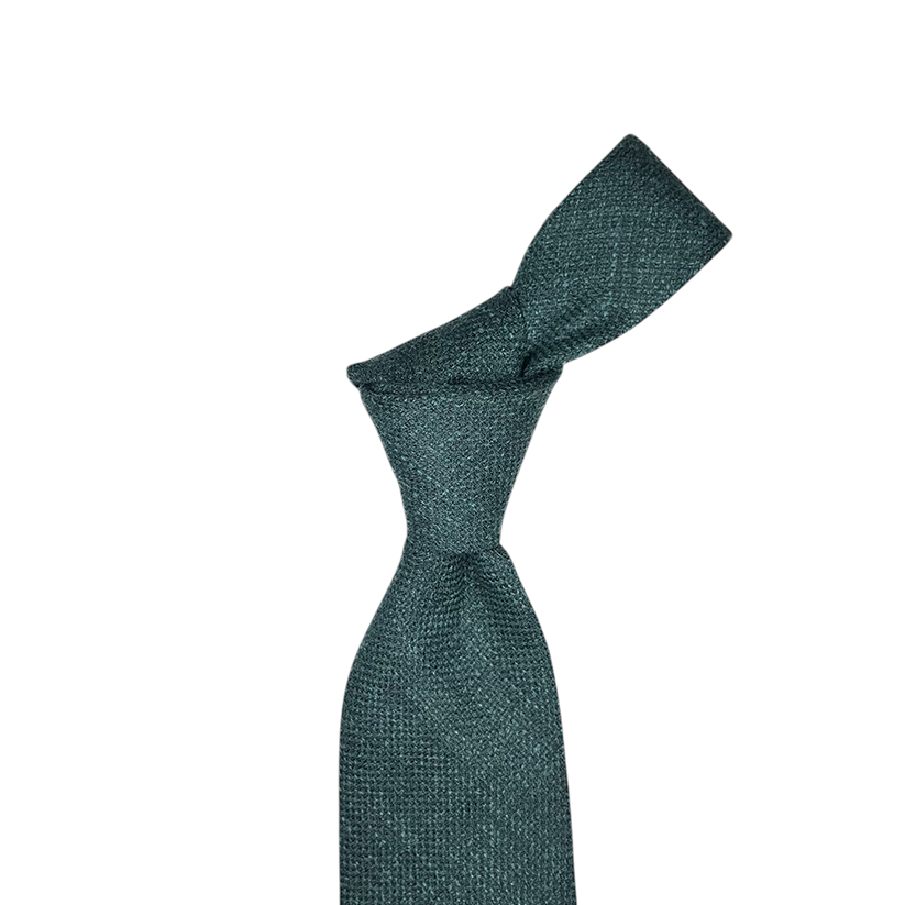 Tie -  Spruce Green Wool, Silk, Linen