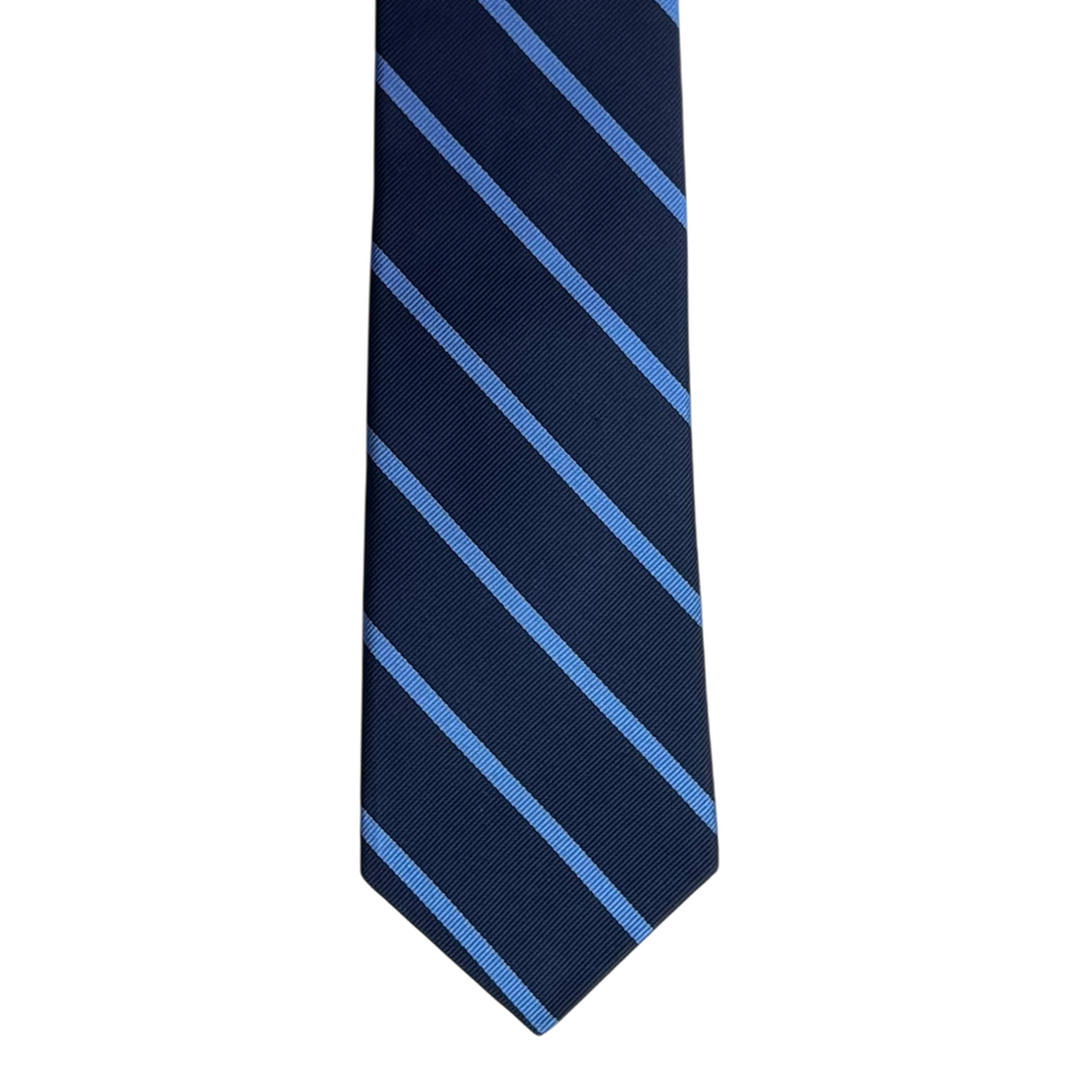 Tie - Navy w/ Sky Single Stripe