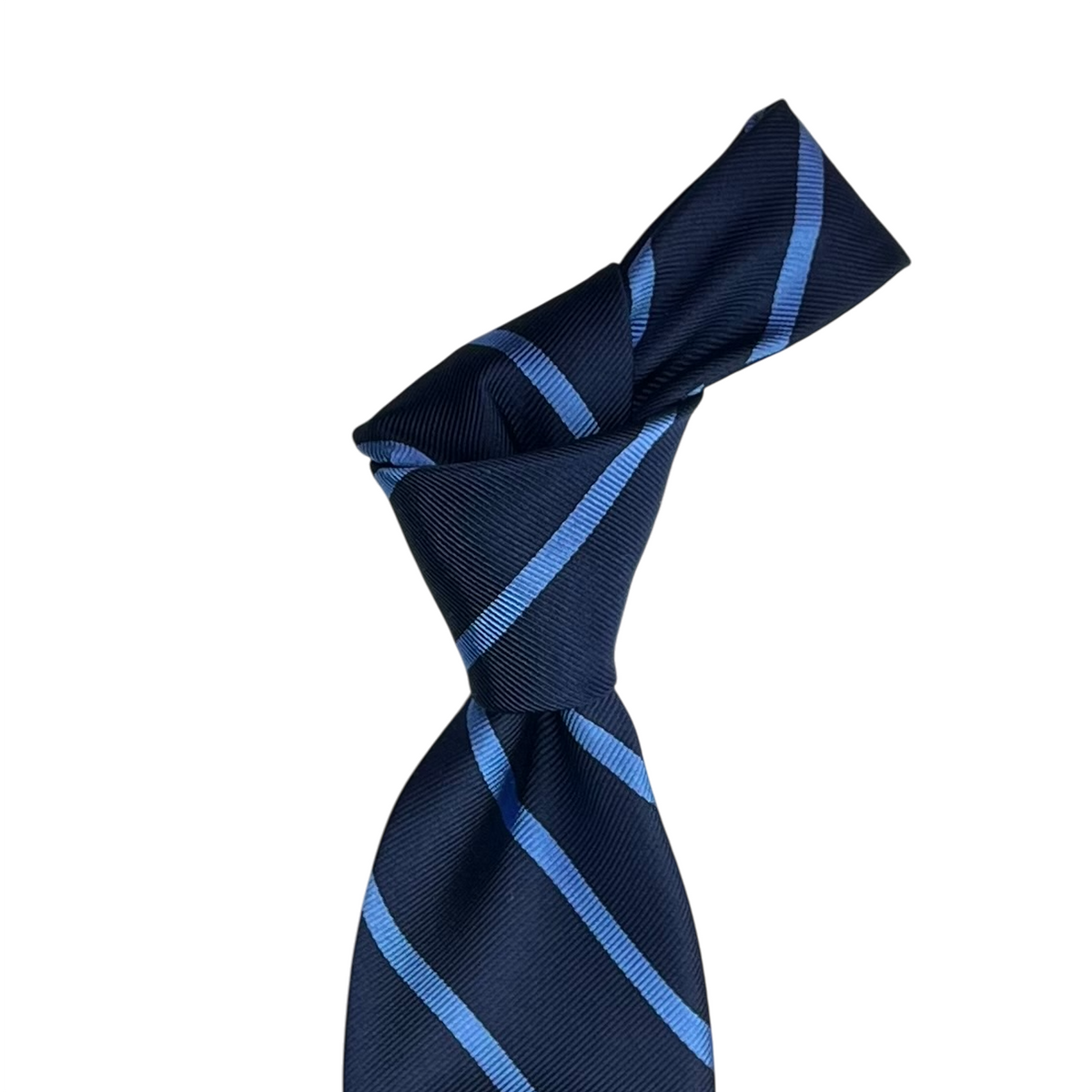 Tie - Navy w/ Sky Single Stripe
