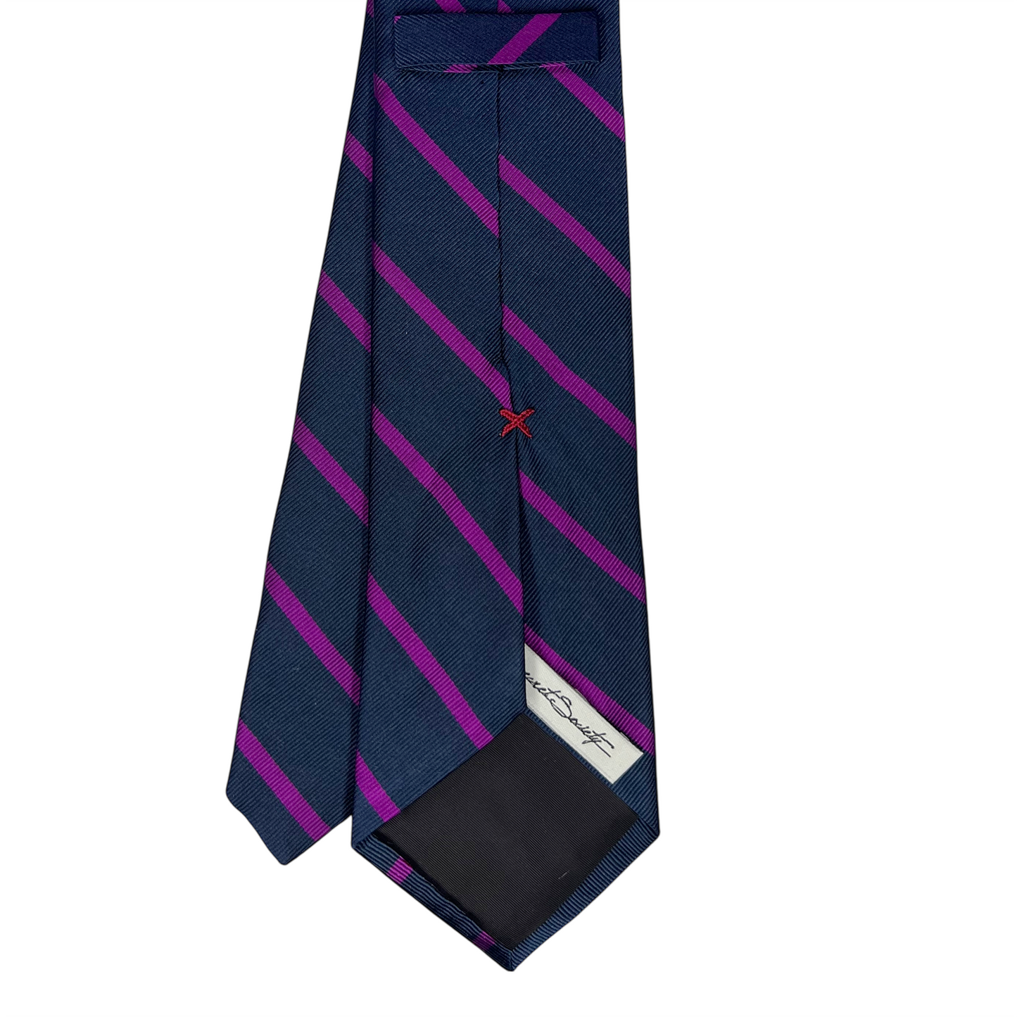 Tie - Navy w/ Purple Stripe
