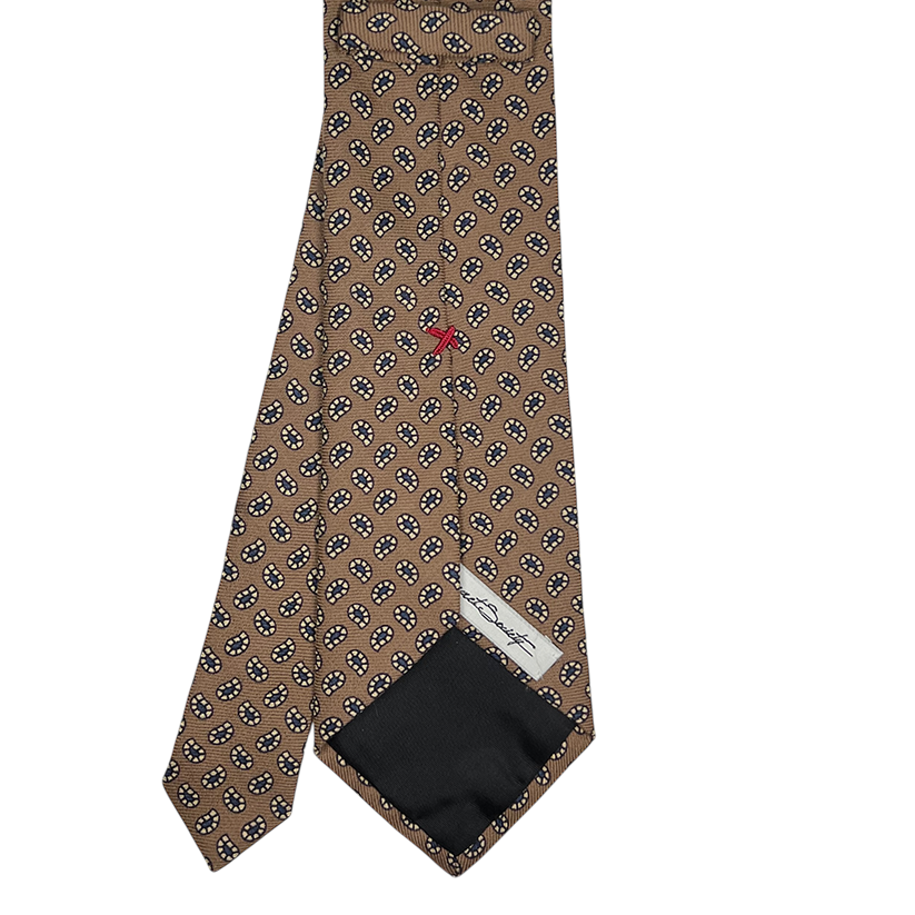 Tie - Tan Wool Challis Foulard