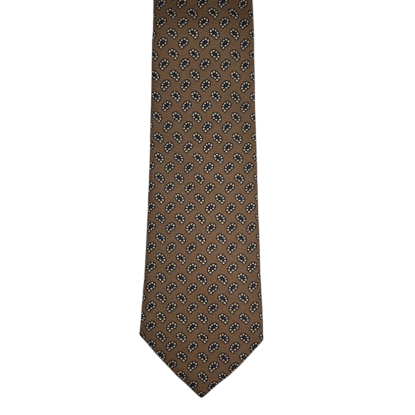 Tie - Tan Wool Challis Foulard