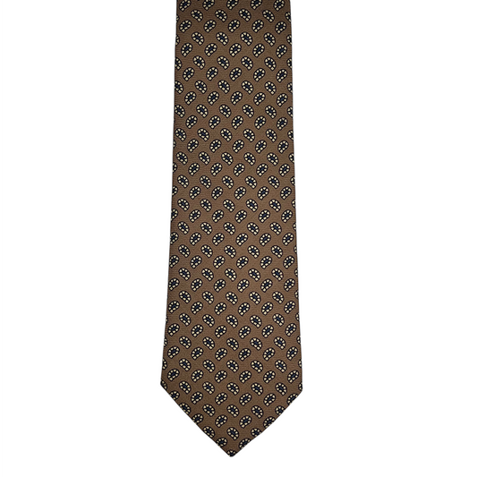 Tie - Tan Wool Challis Foulard