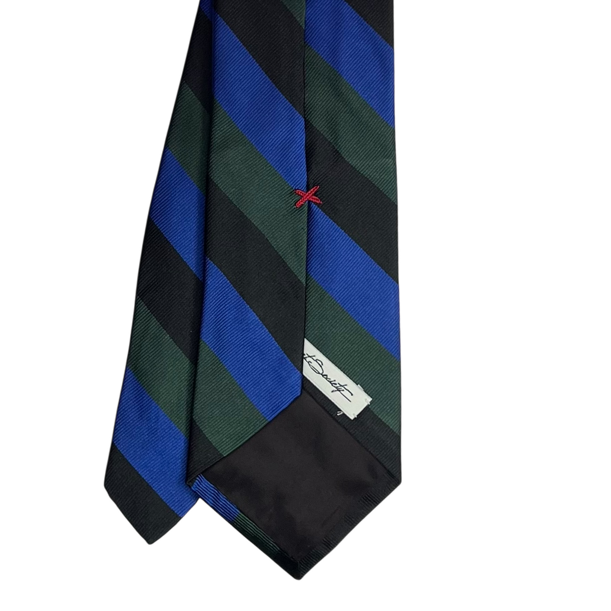 Tie - Blue Green and Black Block Stripe