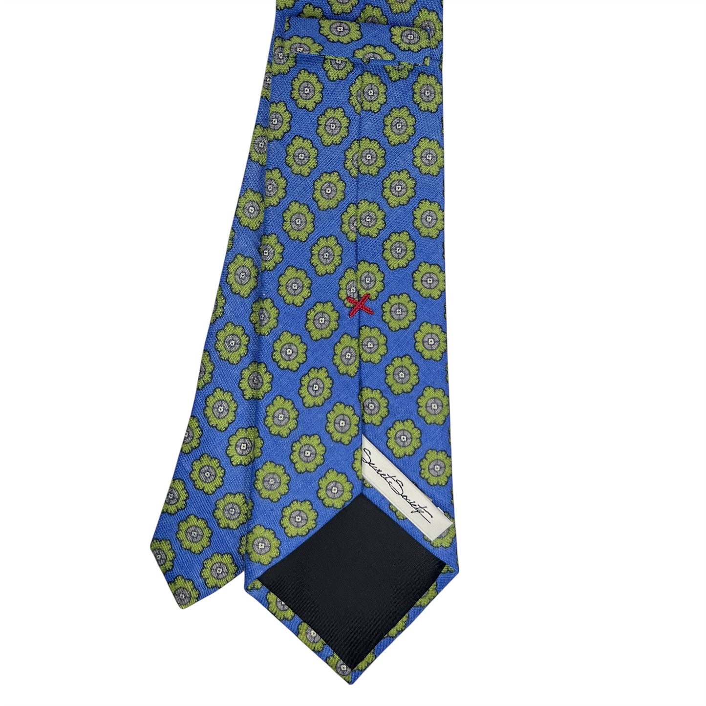 Tie - Blue w/ Lime Linen Foulard