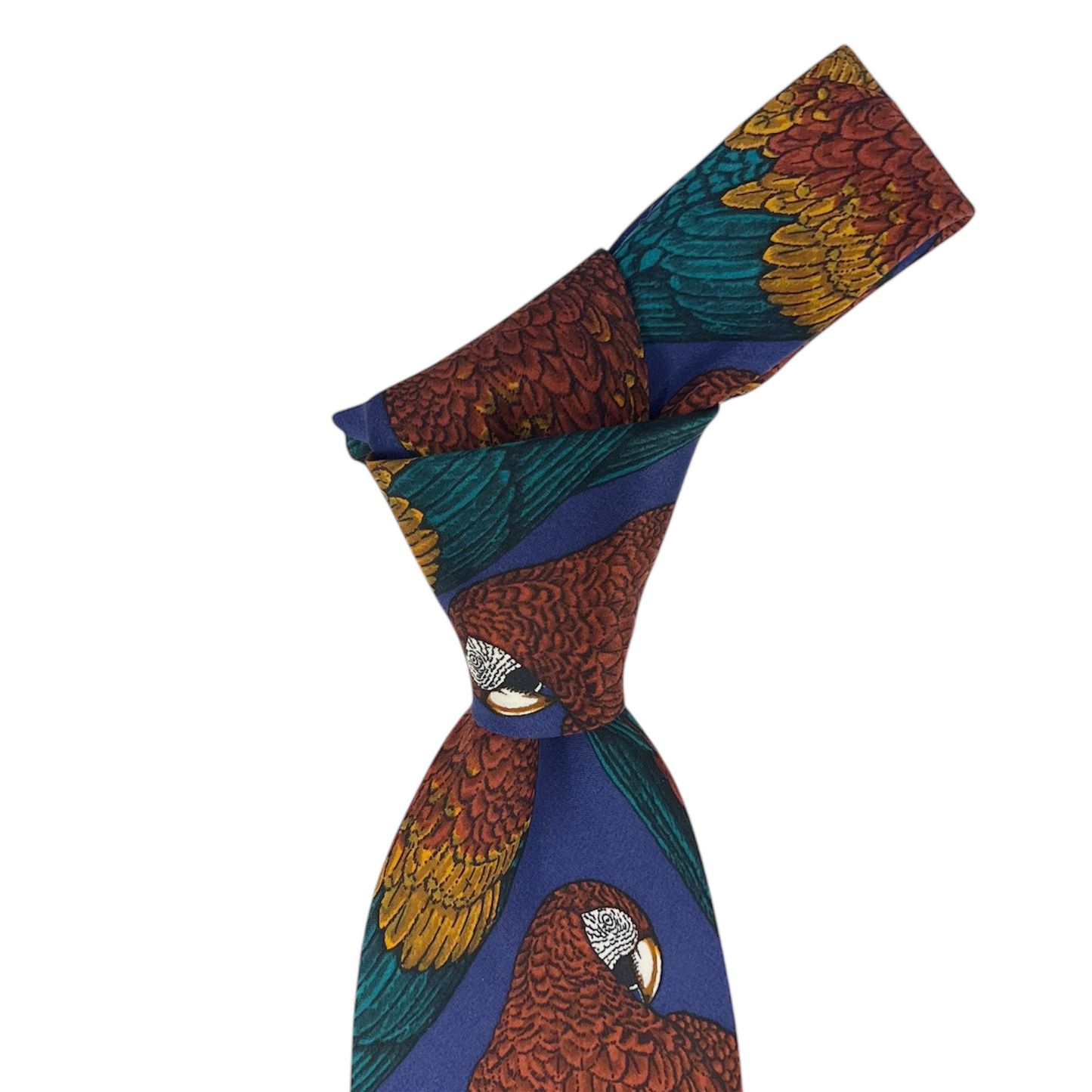 Tie - Blue w/ Large Parrot