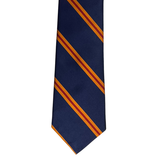 Tie - Blue Orange and Red Multi Stripe