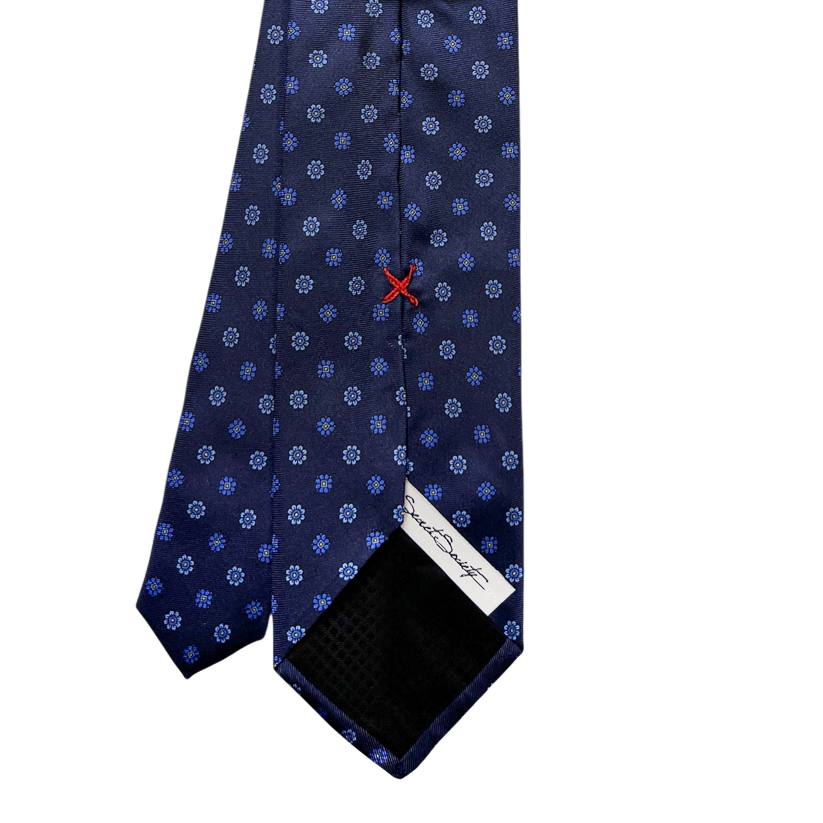 Tie - Navy w/ Sky Daisies