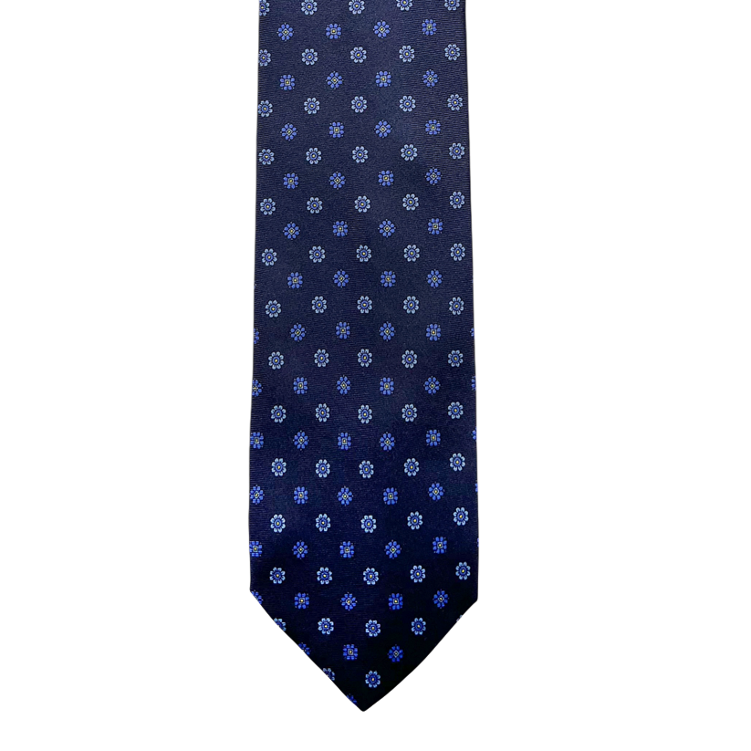 Tie - Navy w/ Sky Daisies