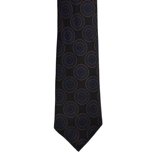 Tie - Chocolate Brown Grenadine Medallion