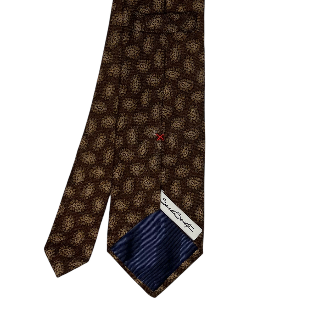 Tie - Brown and Pecan Wool Flannel Foulard