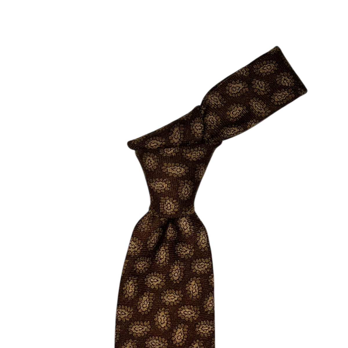 Tie - Brown and Pecan Wool Flannel Foulard