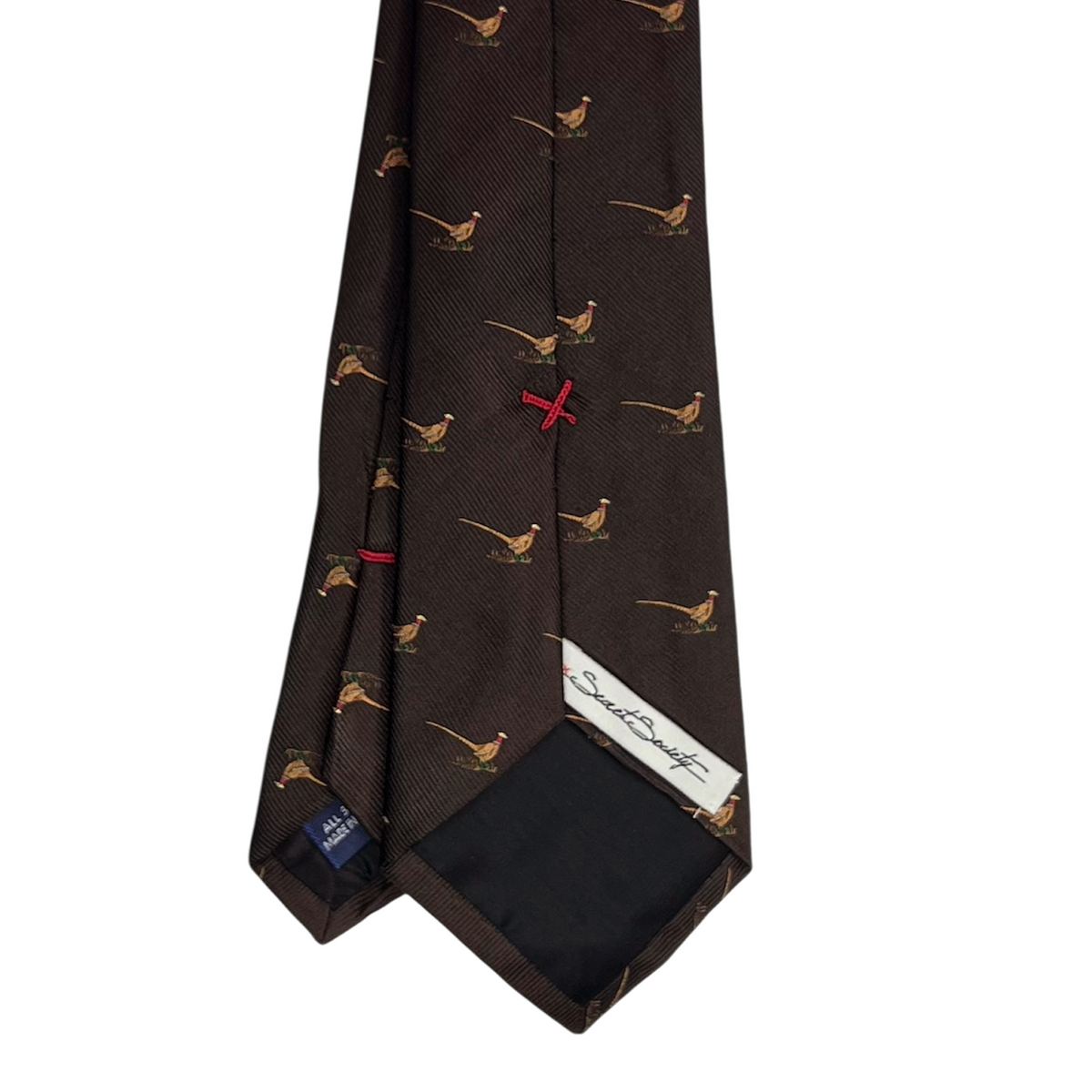 Tie - Chocolate Brown Pheasant Club