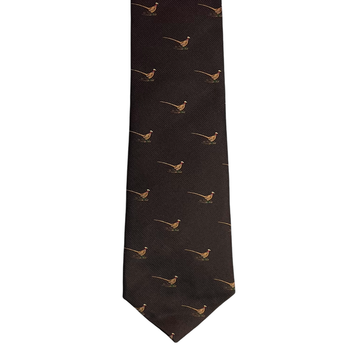 Tie - Chocolate Brown Pheasant Club