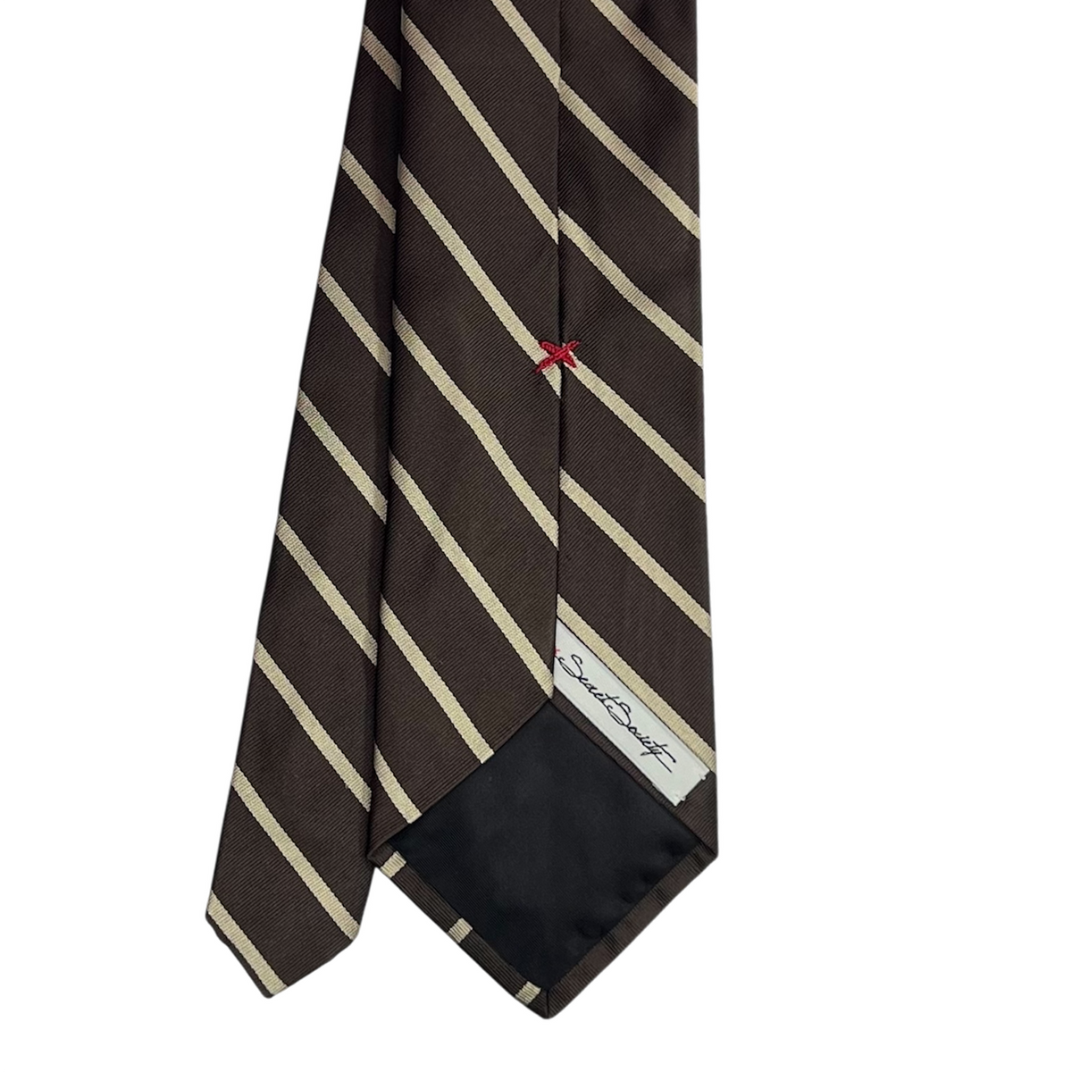 Tie - Brown w/ Bone Single Stripe