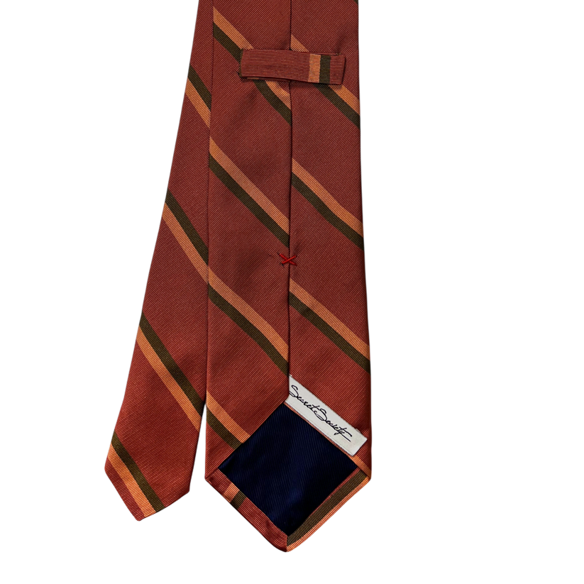 Tie -Paprika w/ Orange and Brown Stripe