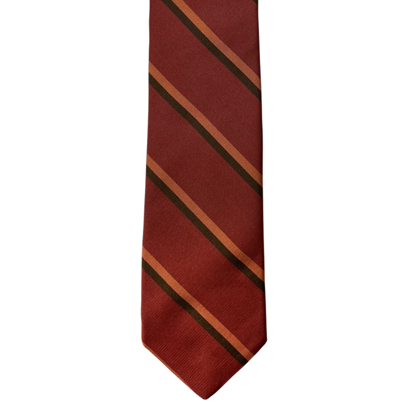 Tie -Paprika w/ Orange and Brown Stripe
