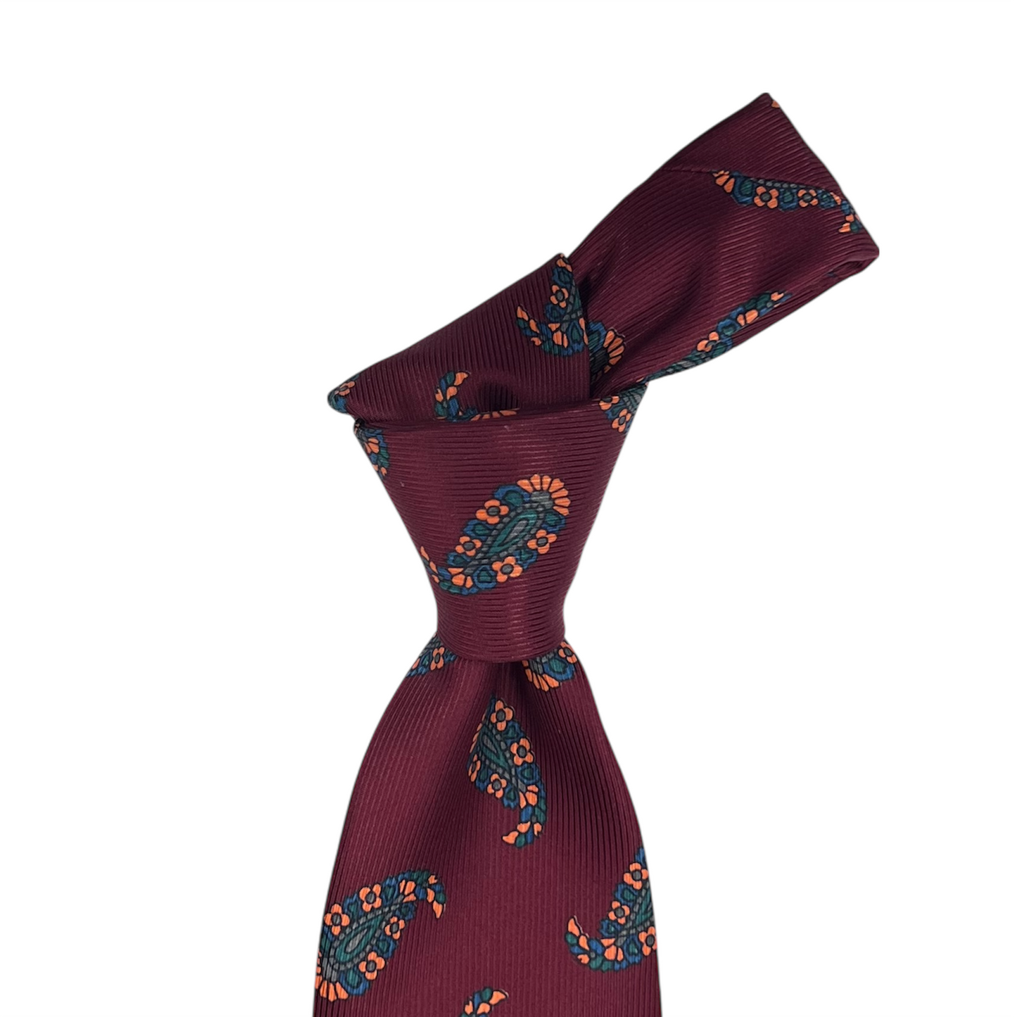 Tie - Cranberry Beaded Large Paisley