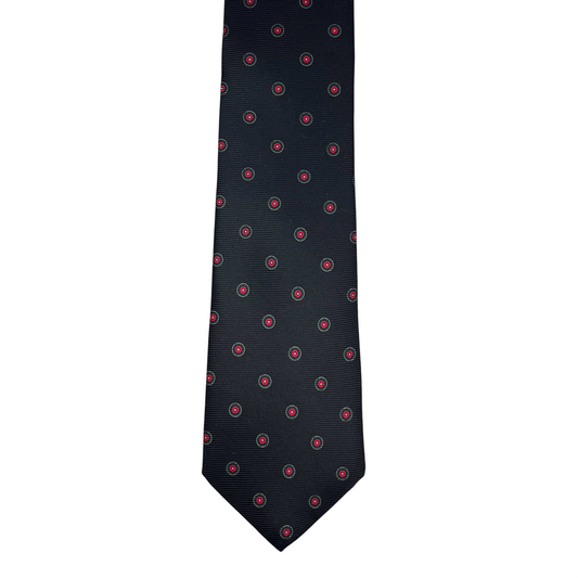 Tie - Dark Navy w/ Red Bullseye