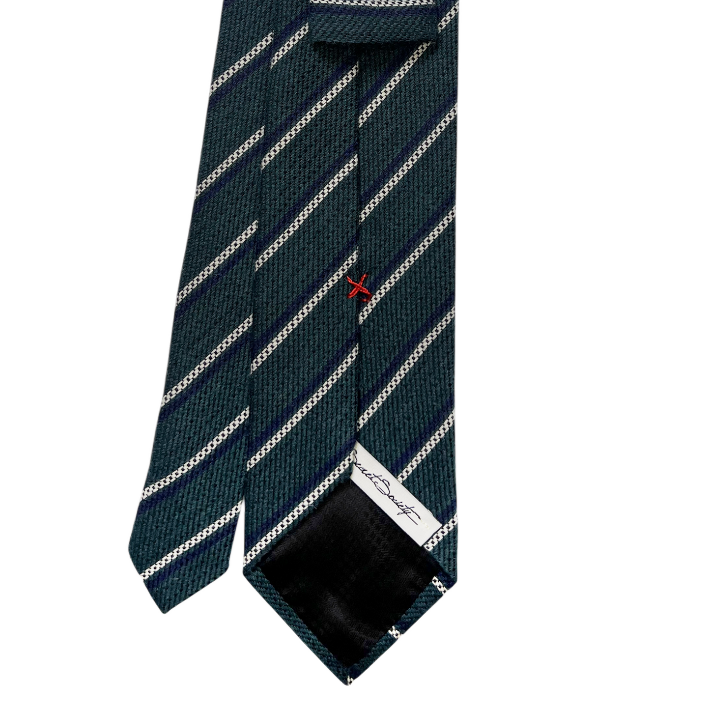 Tie - Spruce w/ Navy and White Stripe