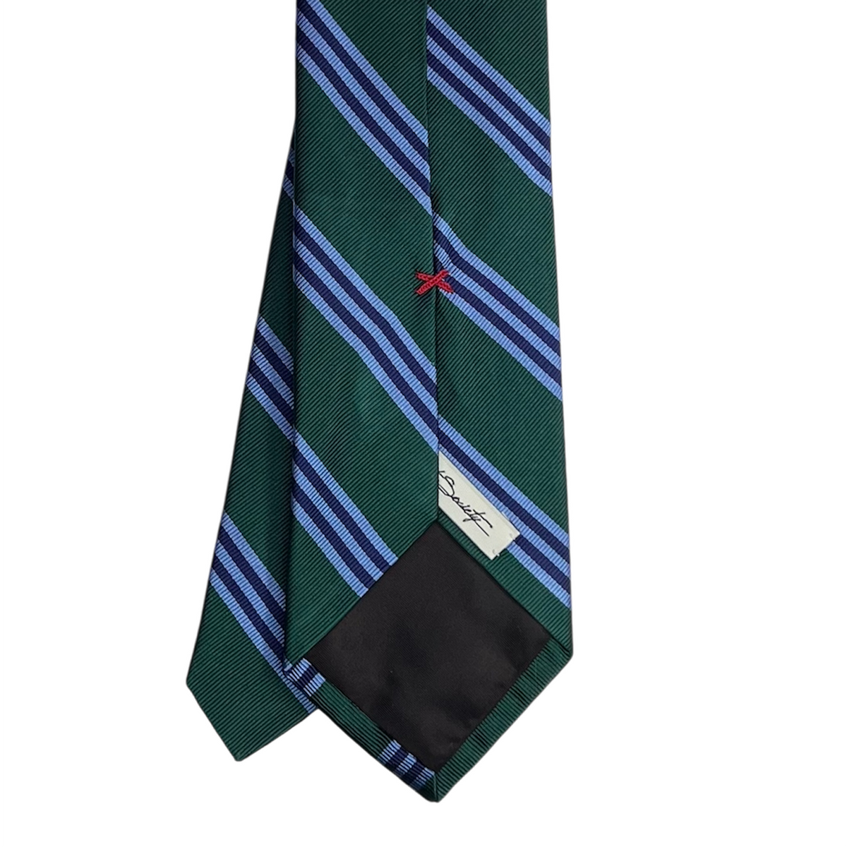 Tie - Green w/ Sky and Navy Multi Stripe