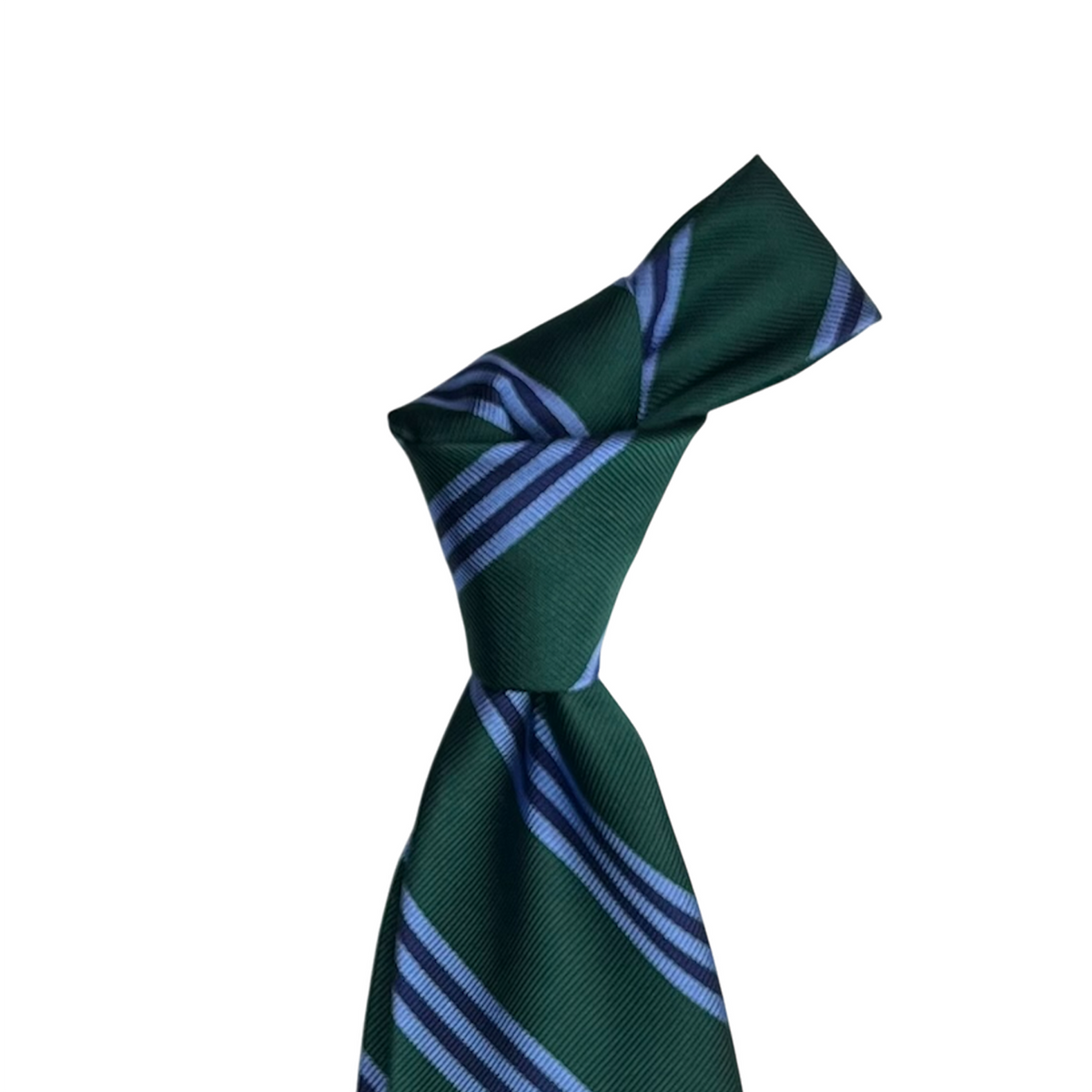 Tie - Green w/ Sky and Navy Multi Stripe