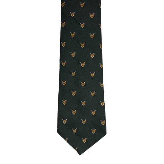 Tie - Hunter Green Wool w/ Fox Club
