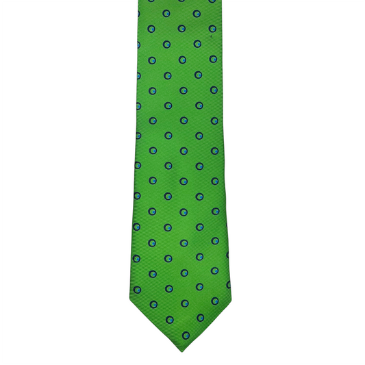 Tie - Lime Green Circle Geometric