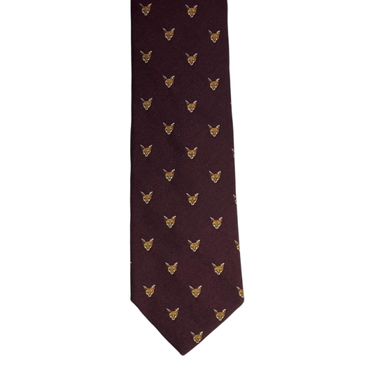 Tie - Maroon Wool w/ Fox Club