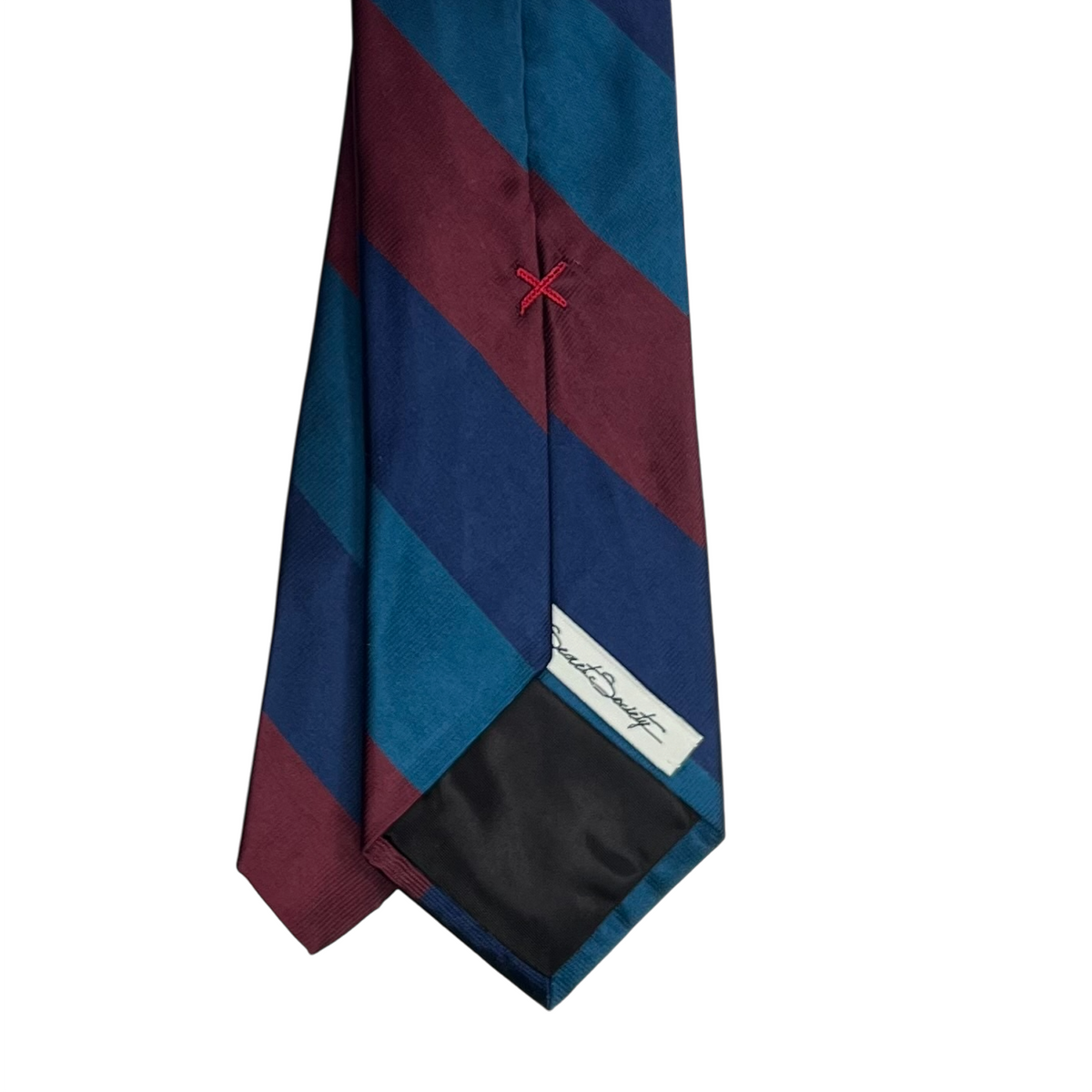 Tie - Blue Crimson and Teal Block Stripe