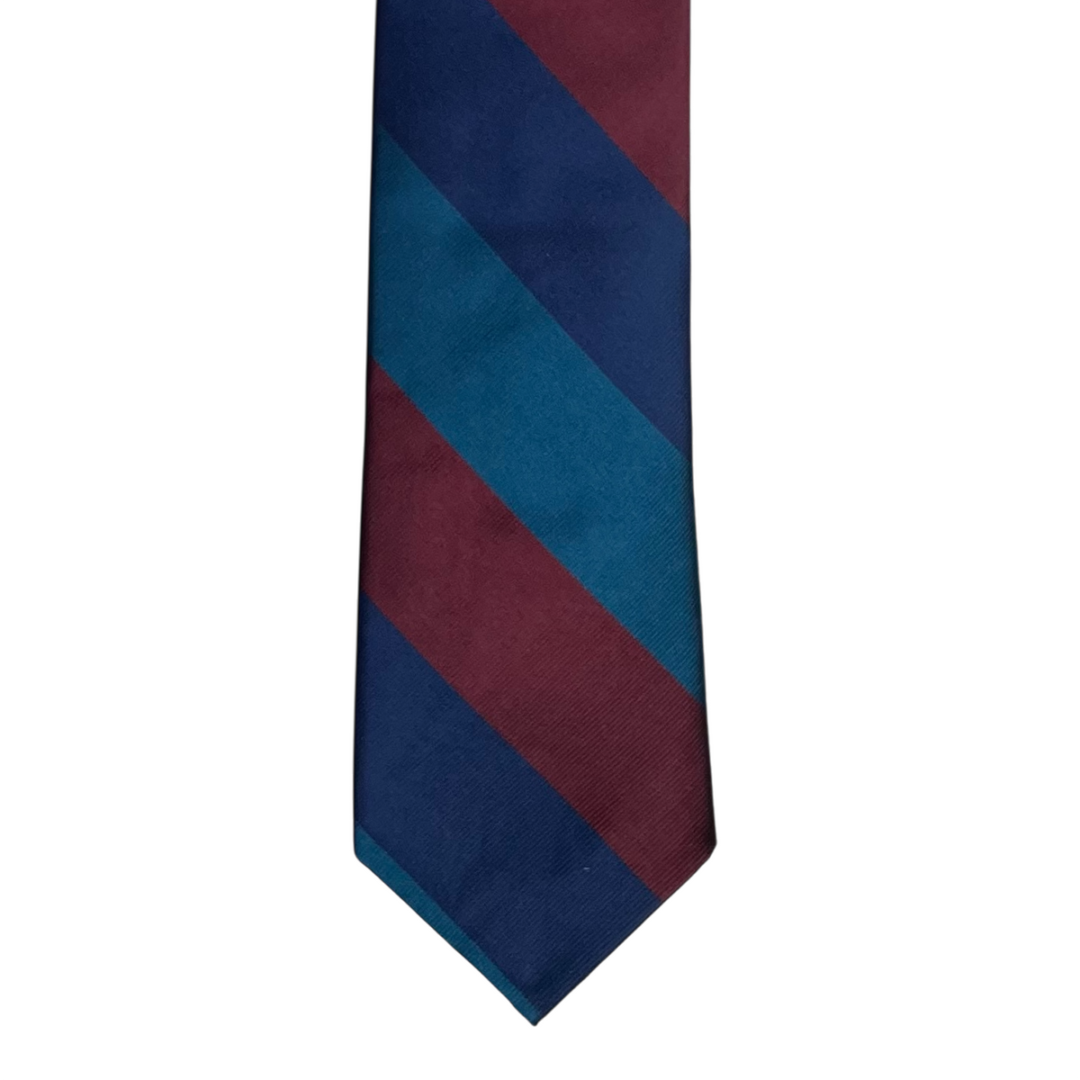 Tie - Blue Crimson and Teal Block Stripe