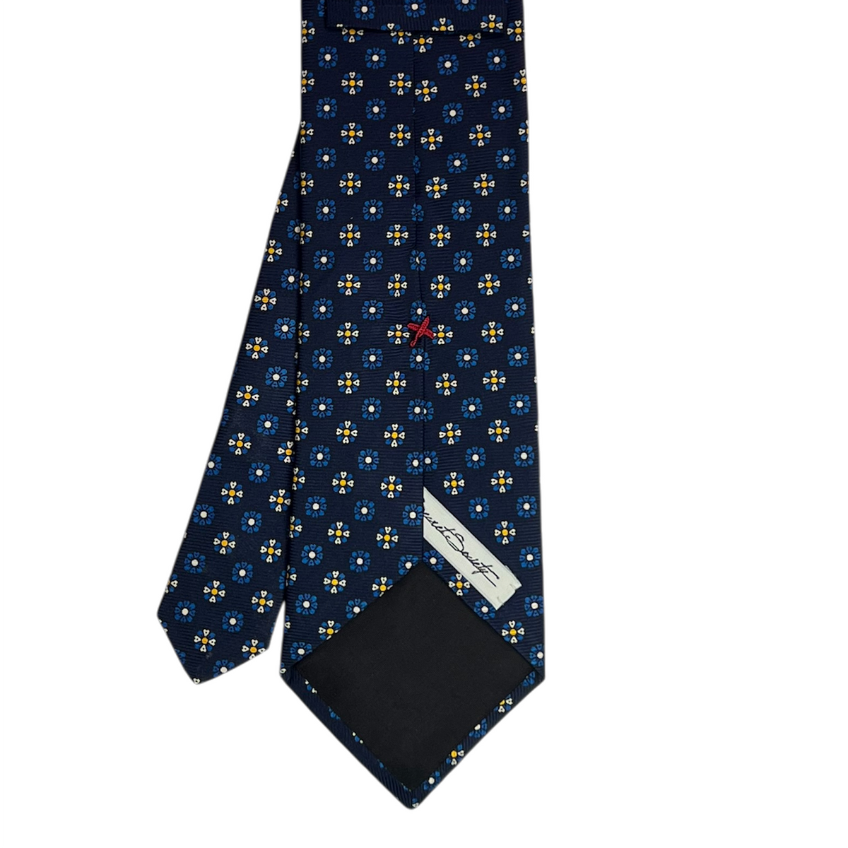 Tie - Navy Yellow and Sky Foulard