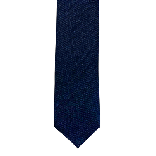 Tie - Deep Navy Melange Wool