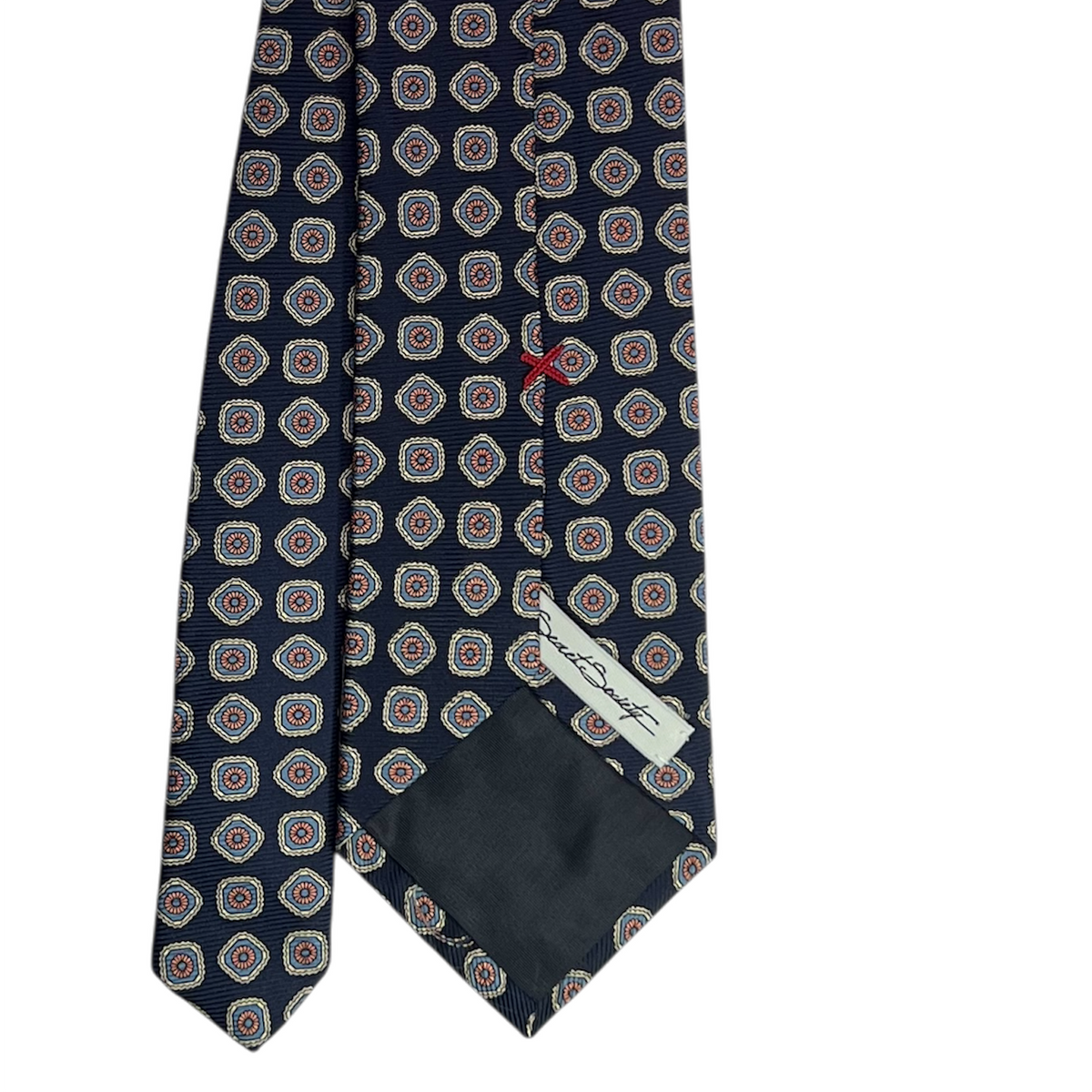 Tie - Navy w/ Teal and Pink Foulard