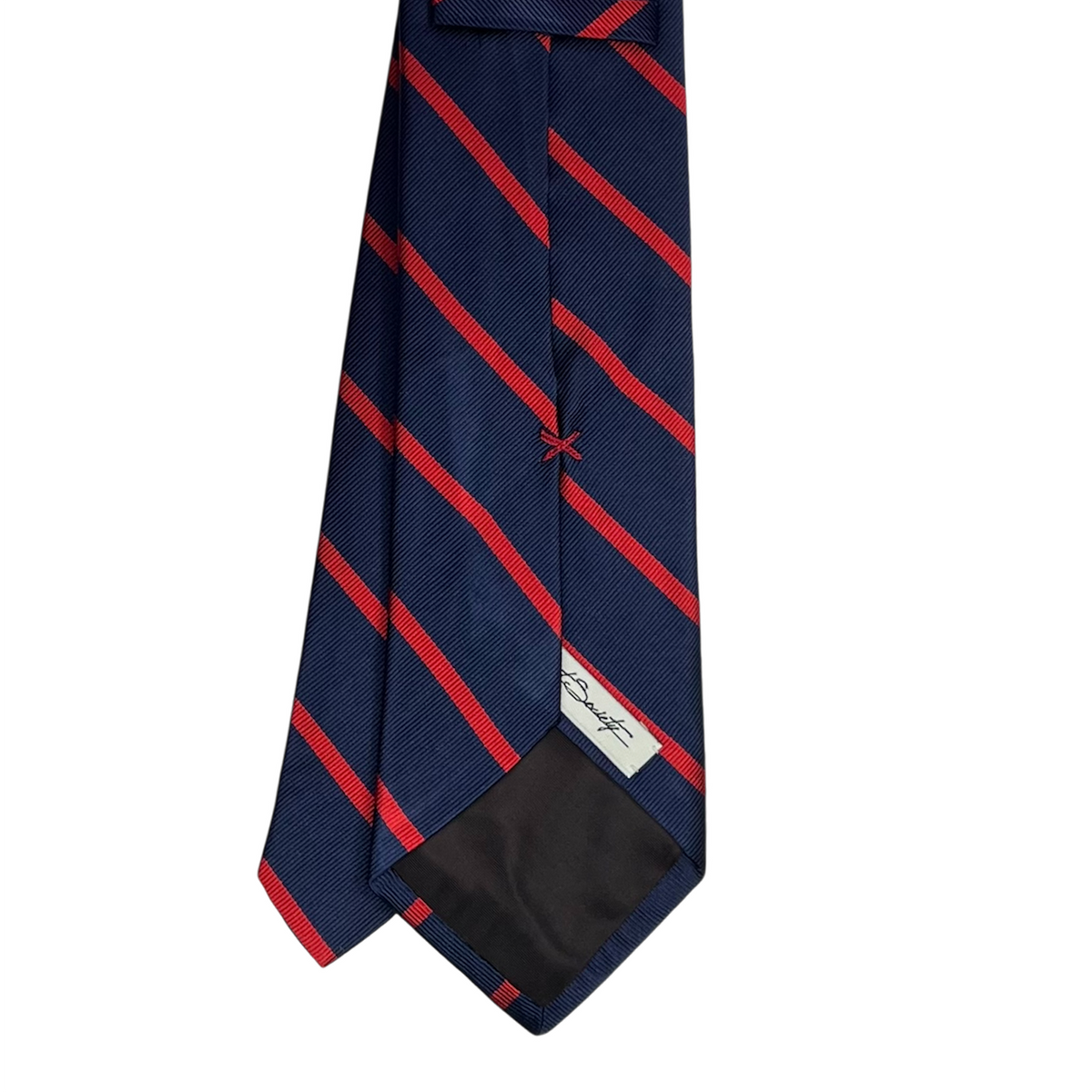 Tie - Navy w/ Red Single Stripe
