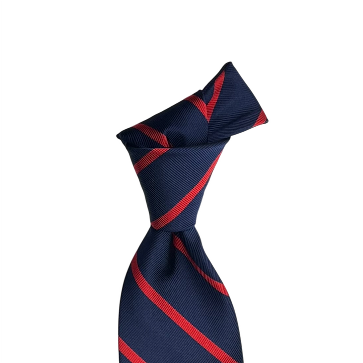 Tie - Navy w/ Red Single Stripe